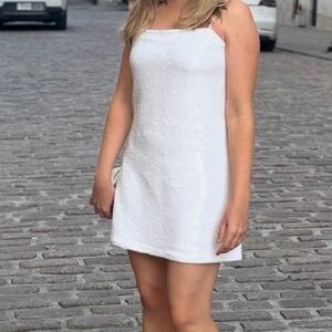 Abercrombie & Fitch White Sequin Mini Dress